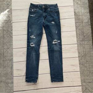 American Eagle Outfitters Ripped Blue Skinny Jeans